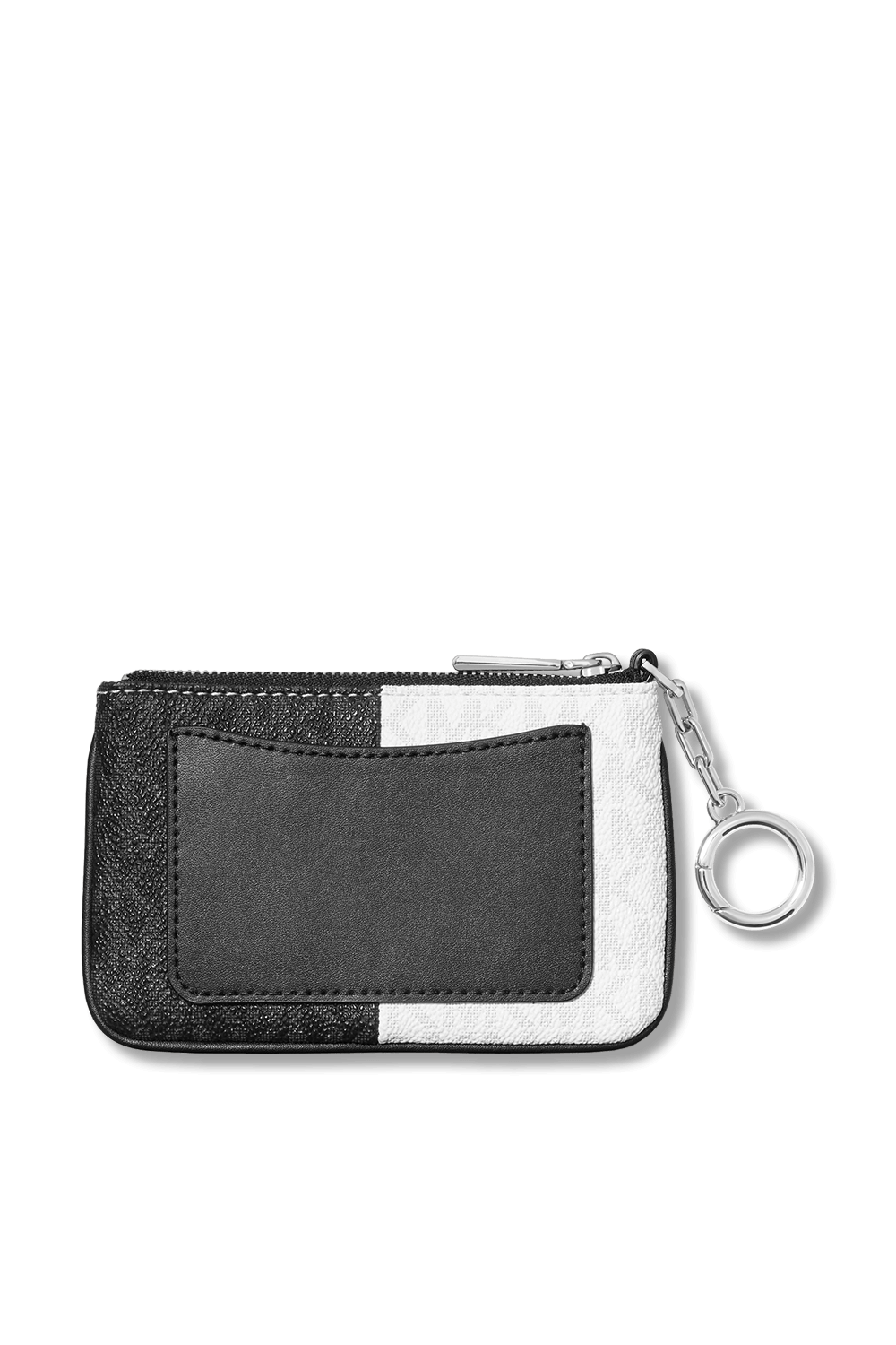 תמונה אחורית של XS Key Card Case in Black and White MICHAEL KORS