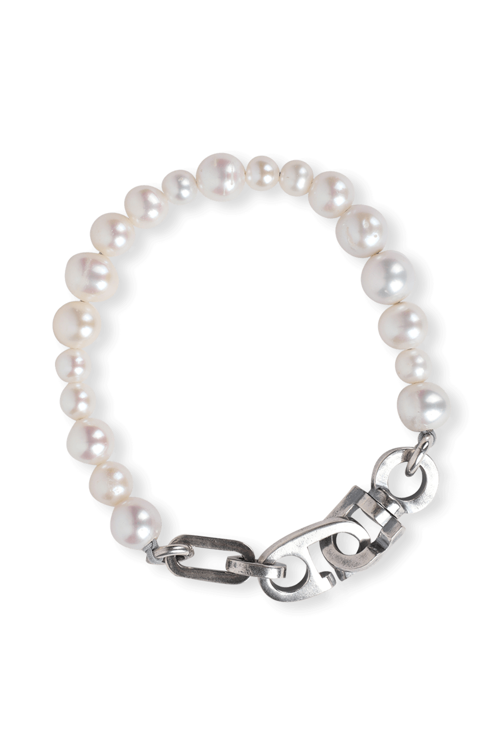 תמונה קידמית של Reidak Pearl Bracelet in Silver and White M.COHEN