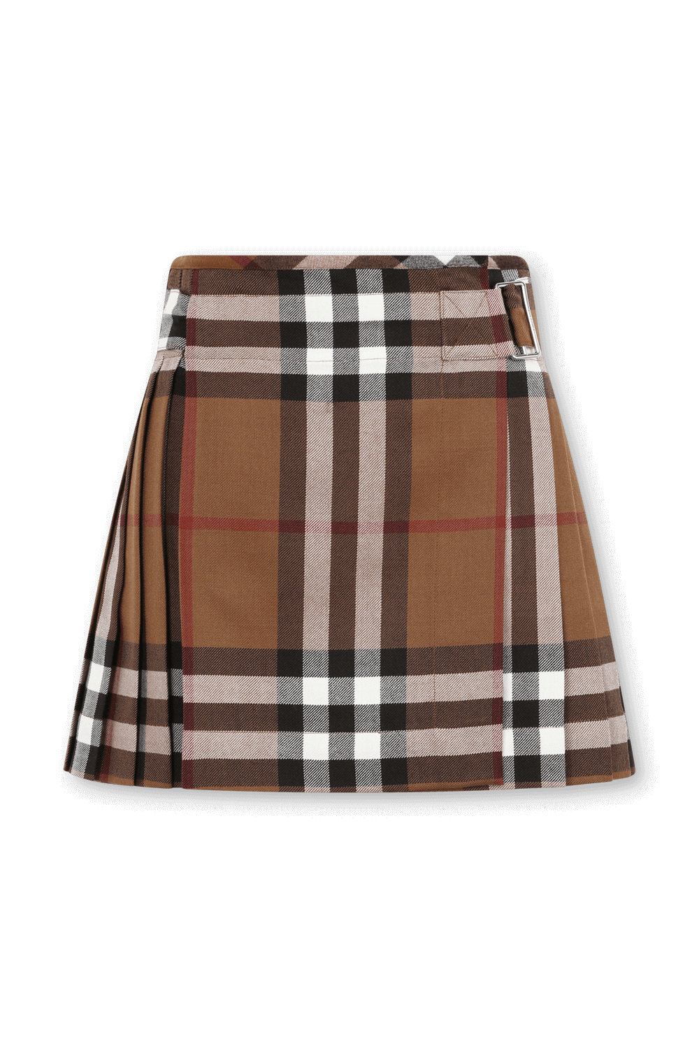 תמונה קידמית של חצאית צמר בדוגמת משבצות BURBERRY