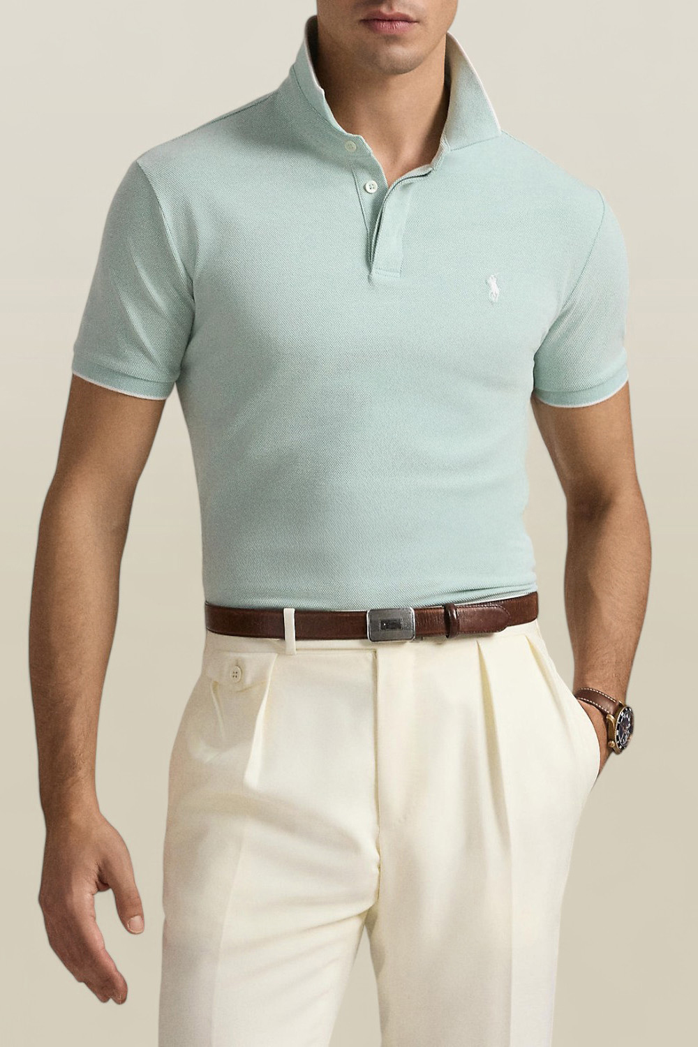 תמונת דוגמן קידמית של חולצת פולו סלים פיט POLO RALPH LAUREN