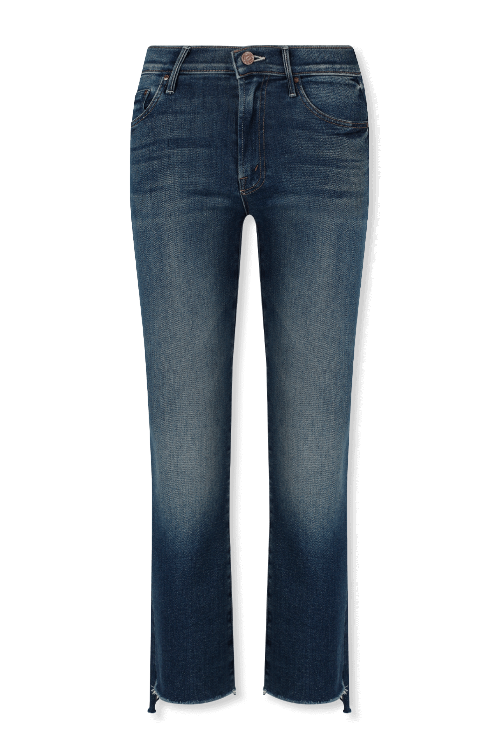 תמונה קידמית של The Insider Crop Step Fray in Vintage Blue Wash