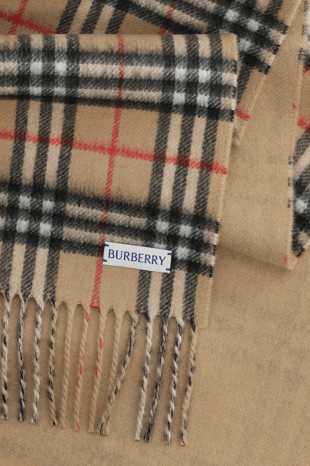 תמונה אחורית של צעיף קשמיר דו צדדי BURBERRY