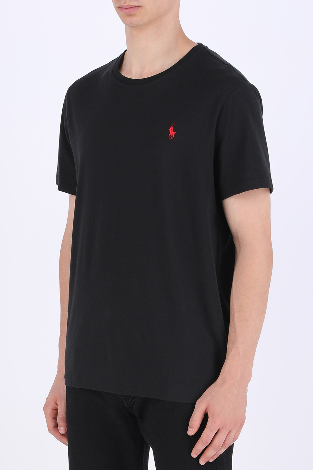 תמונת דוגמן קידמית של חולצת טי עם לוגו רקום POLO RALPH LAUREN