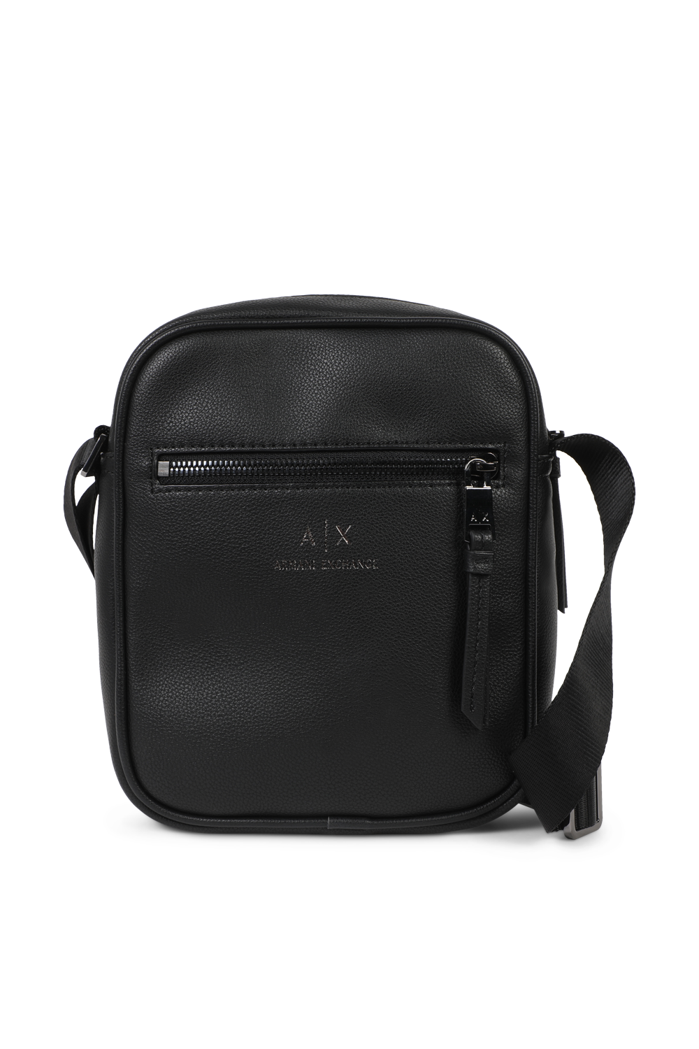 תמונה קידמית של תיק קרוס שחור בגודל קטן ARMANI EXCHANGE