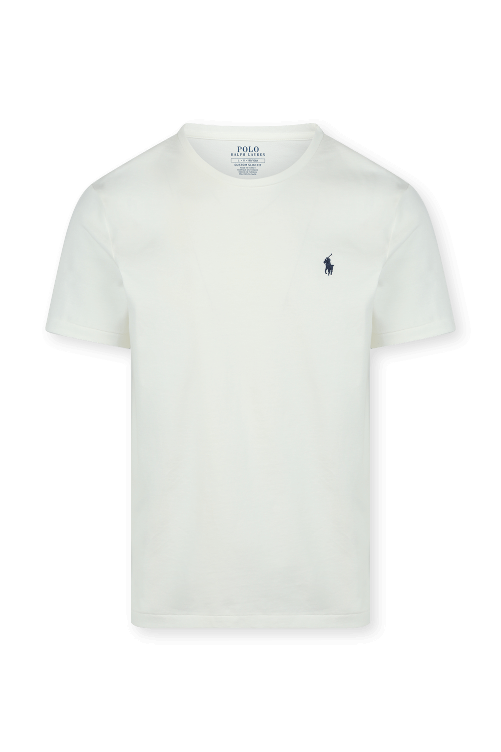 תמונה קידמית של חולצת טי לבנה עם לוגו POLO RALPH LAUREN