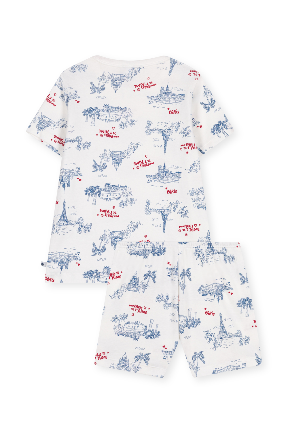תמונה אחורית של סט פיג'מה קצר - גילאי 6-12 שנים PETIT BATEAU