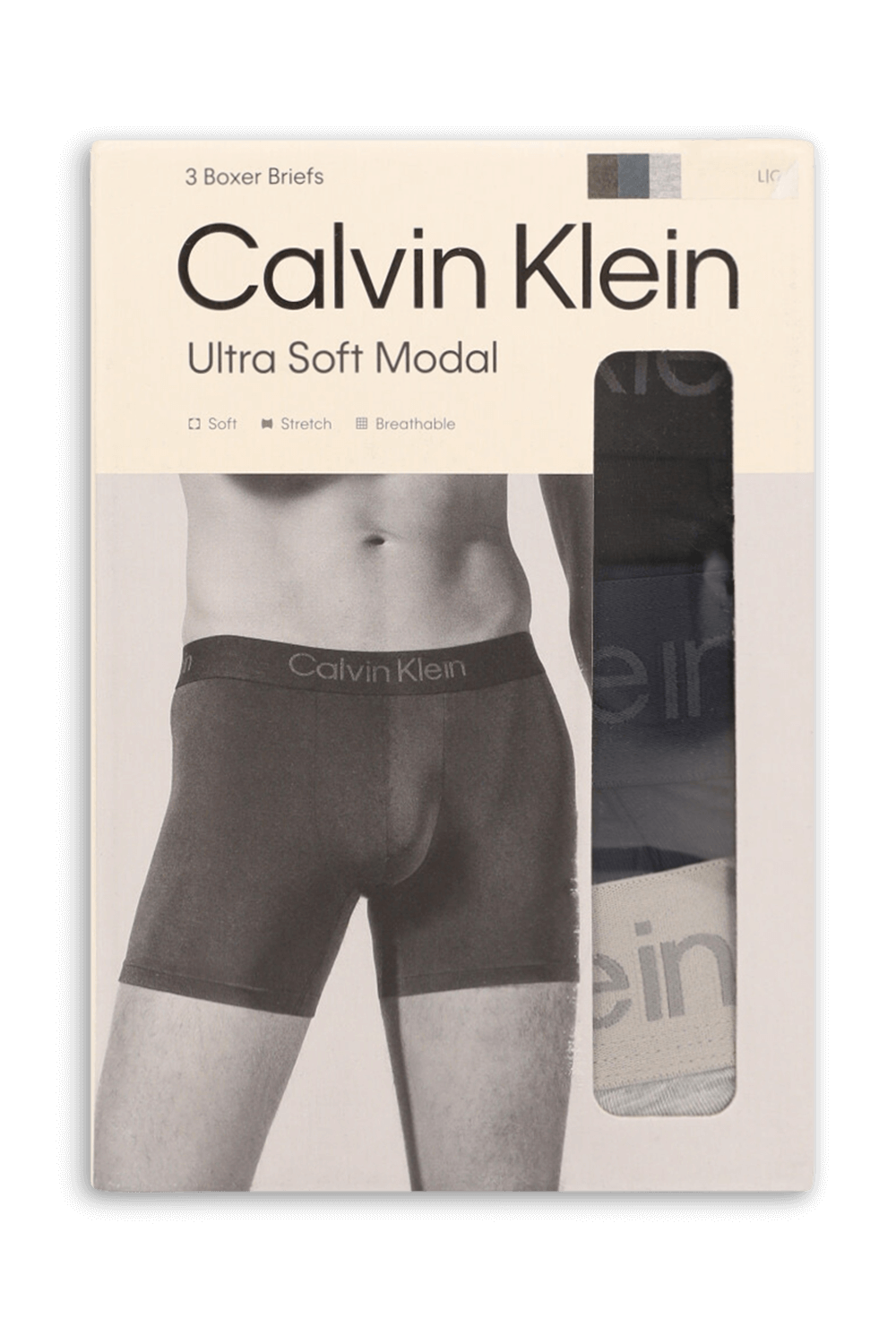 תמונת תקריב של מארז שלושה תחתוני טראנק CALVIN KLEIN