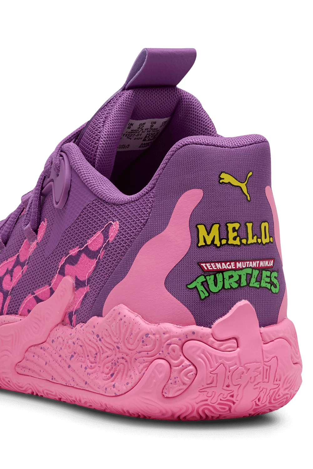 תמונת תקריב של פומה X צבי הנינג'ה נעלי כדורסל PUMA