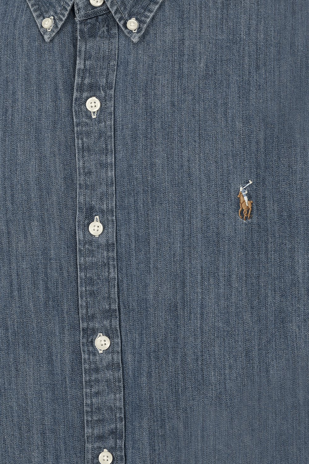 תמונה אחורית של חולצת דנים סלים בגוון כחול POLO RALPH LAUREN