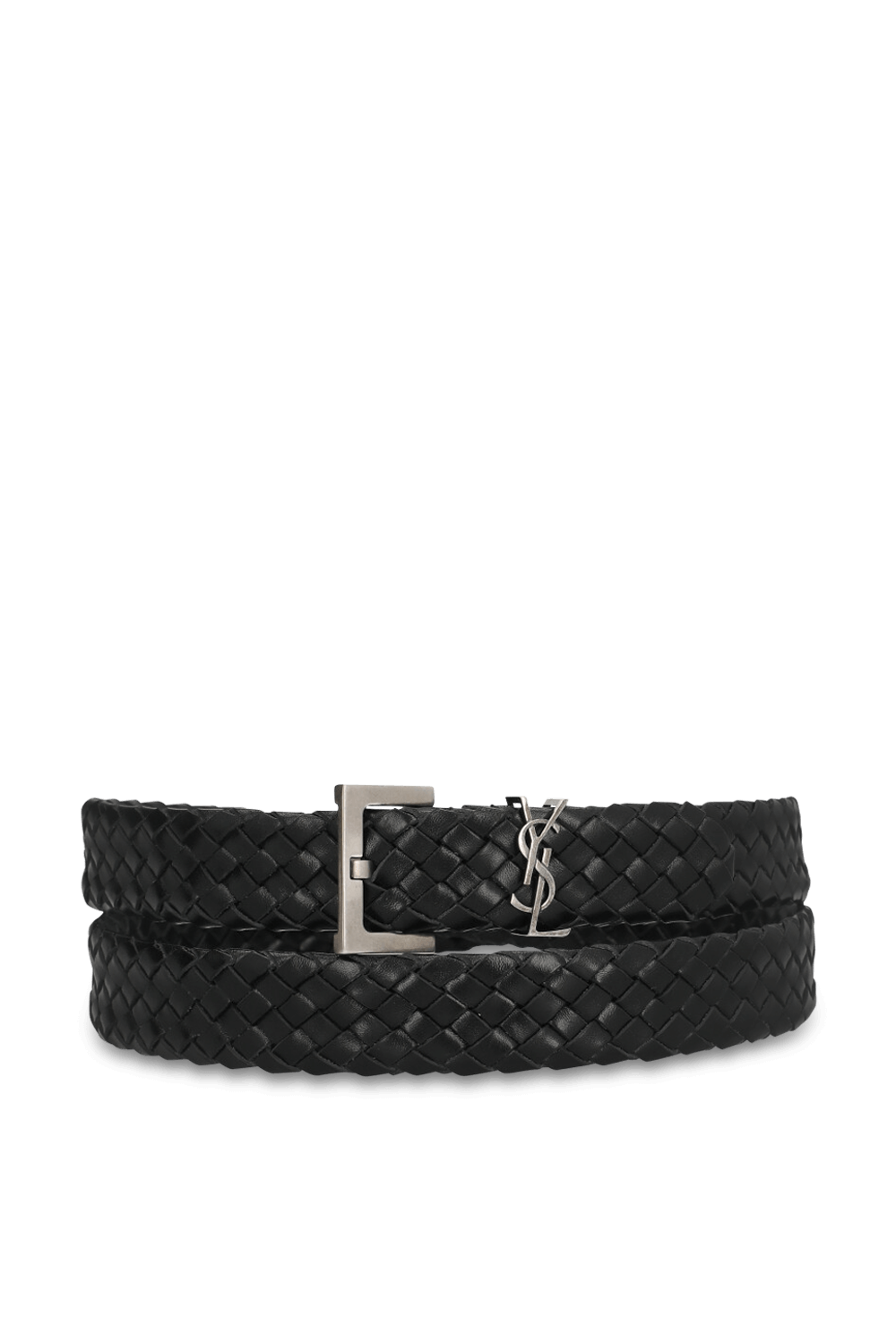 תמונה קידמית של חגורת עור SAINT LAURENT