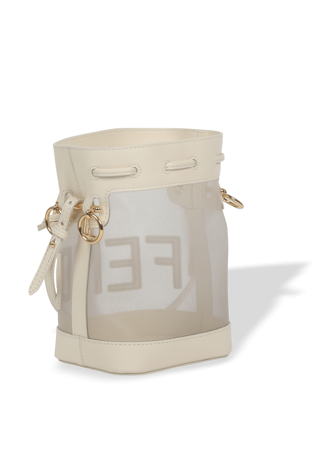 תמונה אחורית של תיק באקט מון טרסור בגוון קרם FENDI