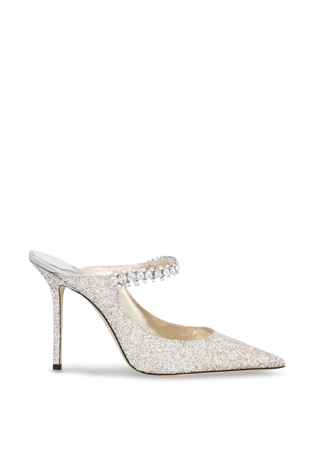 תמונה קידמית של נעלי עקב סליידס JIMMY CHOO