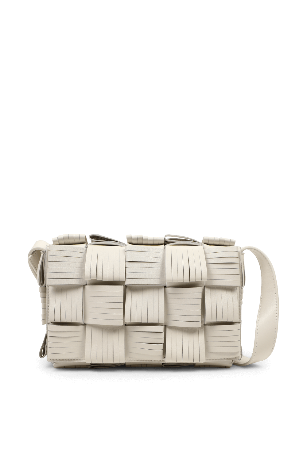 תמונה קידמית של תיק קרוס קסטה לבן BOTTEGA VENETA