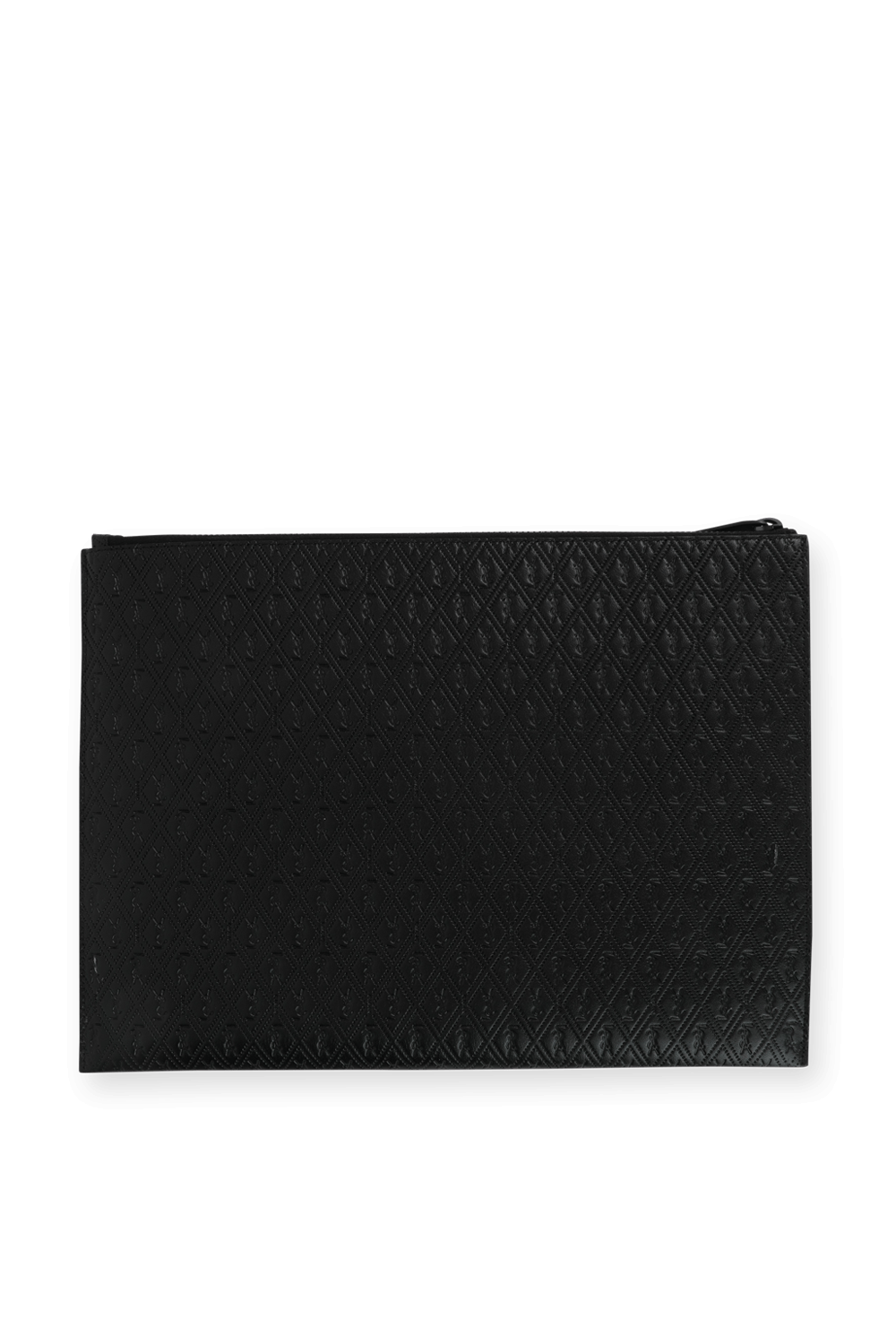 תמונה אחורית של Zippered Tablet Holder in Black Leather SAINT LAURENT