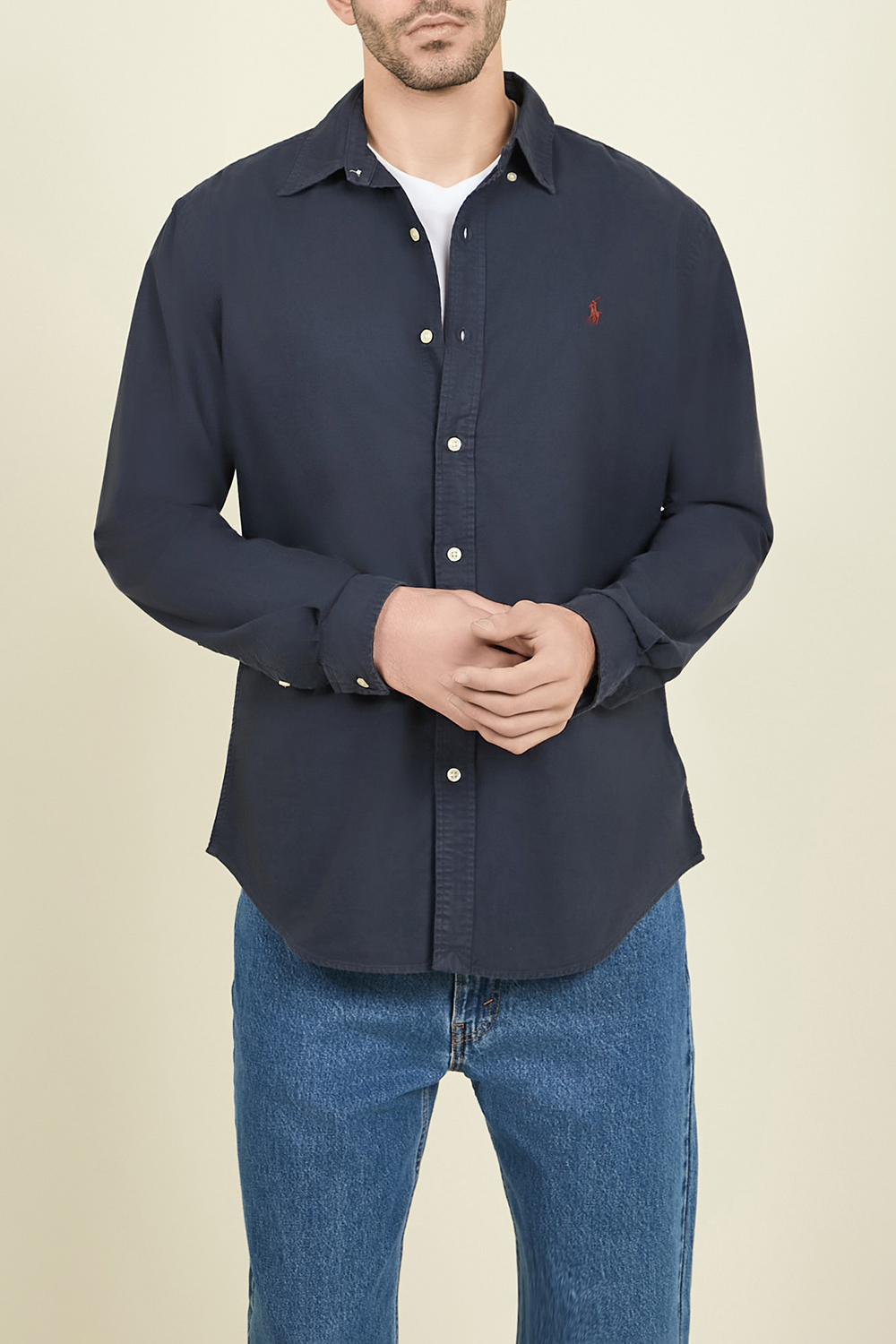 תמונת דוגמן קידמית של חולצה מכופתרת מכותנה POLO RALPH LAUREN