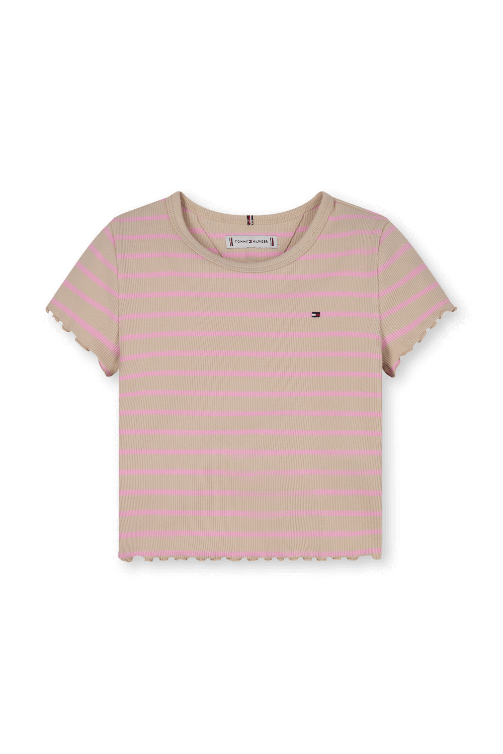 תמונה קידמית של חולצת טי ריב - גילאי 4-6 שנים TOMMY HILFIGER KIDS