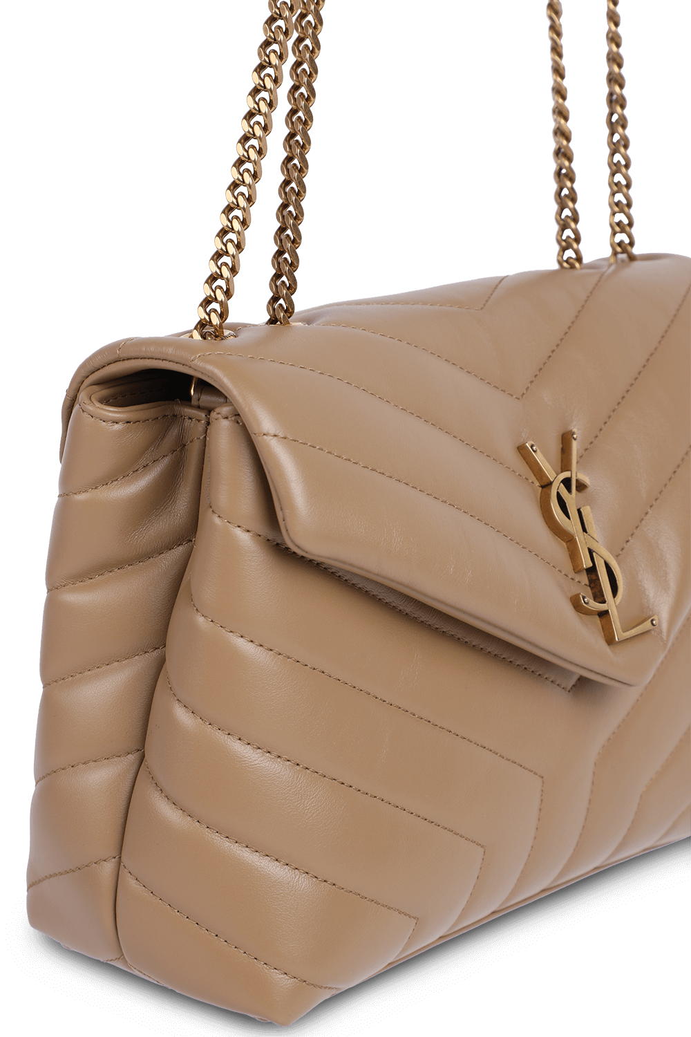 תמונת תקריב של תיק לולו מעור בגודל סמול SAINT LAURENT