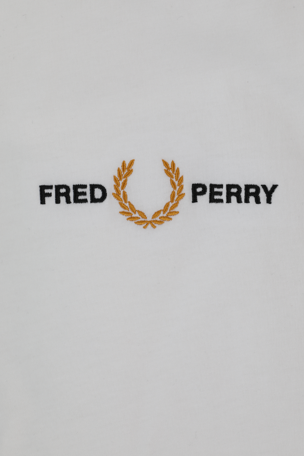 תמונה אחורית של גילאי 2-9 חולצת לוגו רקום בלבן FRED PERRY