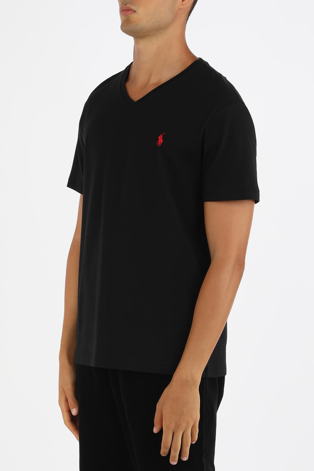 תמונת דוגמן קידמית של חולצת טי עם לוגו רקום POLO RALPH LAUREN