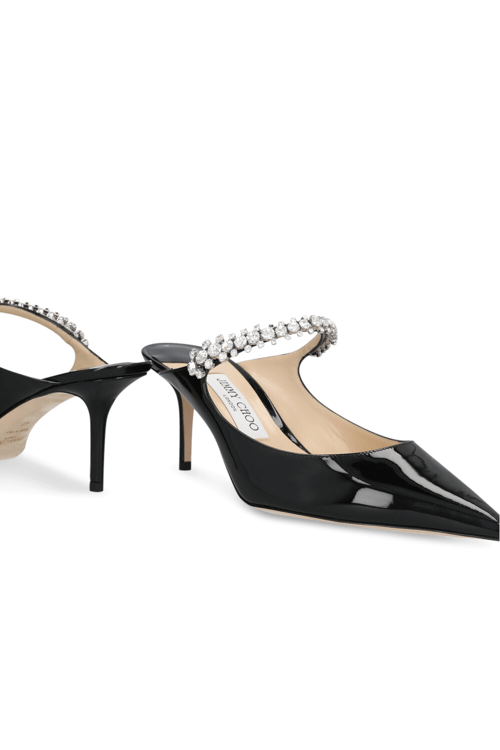 תמונת תקריב של נעלי עקב סליידס בינג 100 JIMMY CHOO