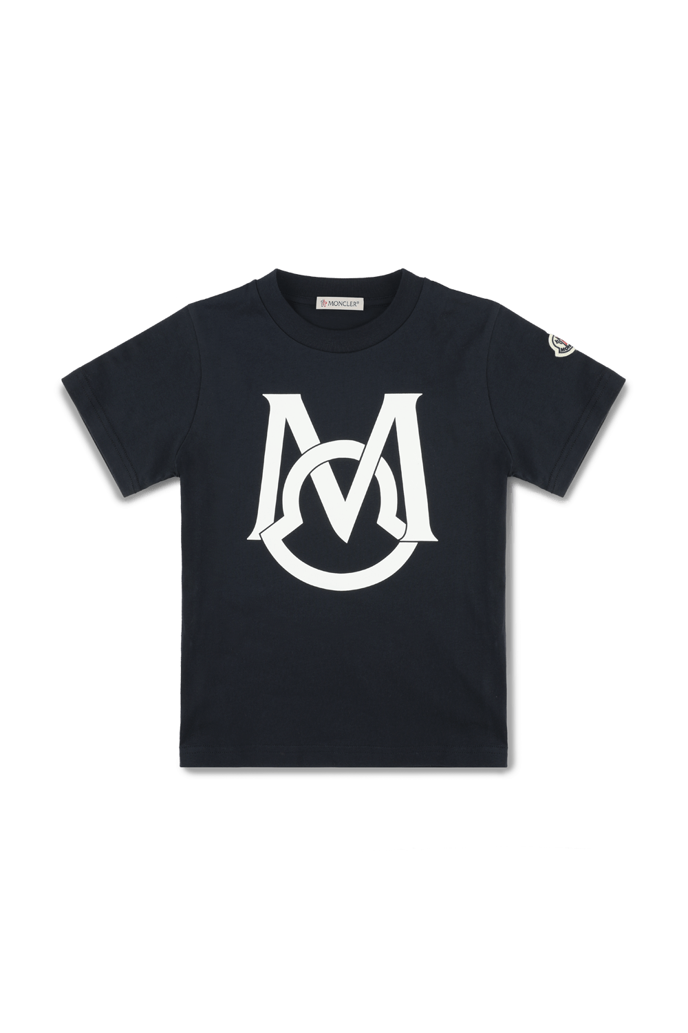 תמונה קידמית של גילאי 8-10 חולצת לוגו בשחור MONCLER KIDS