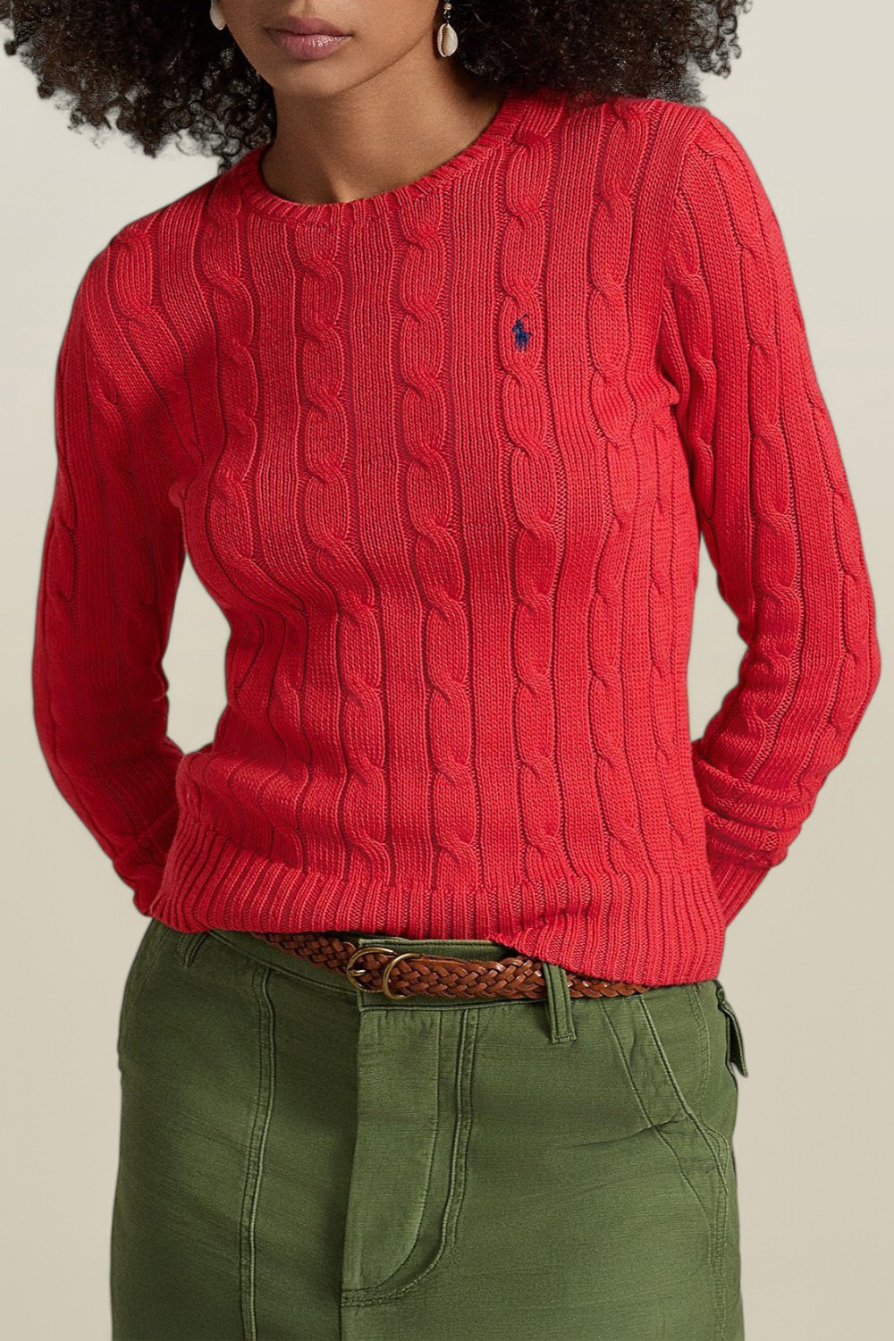 תמונת דוגמן קידמית של סריג כותנה POLO RALPH LAUREN