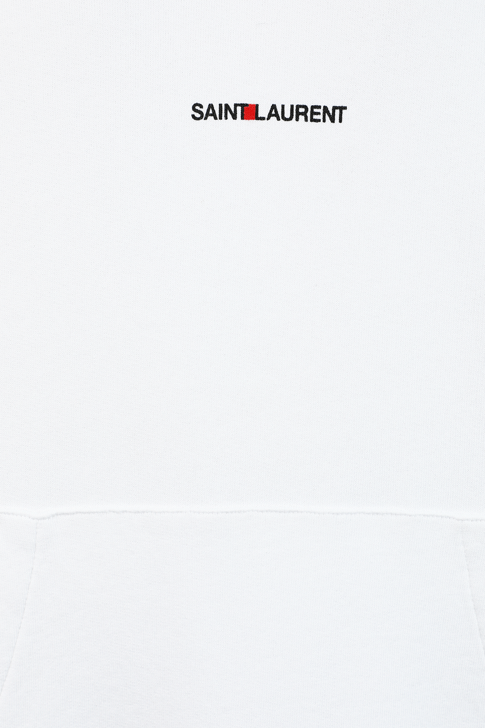 תמונה אחורית של Saint Laurent Logo Hoodie in White