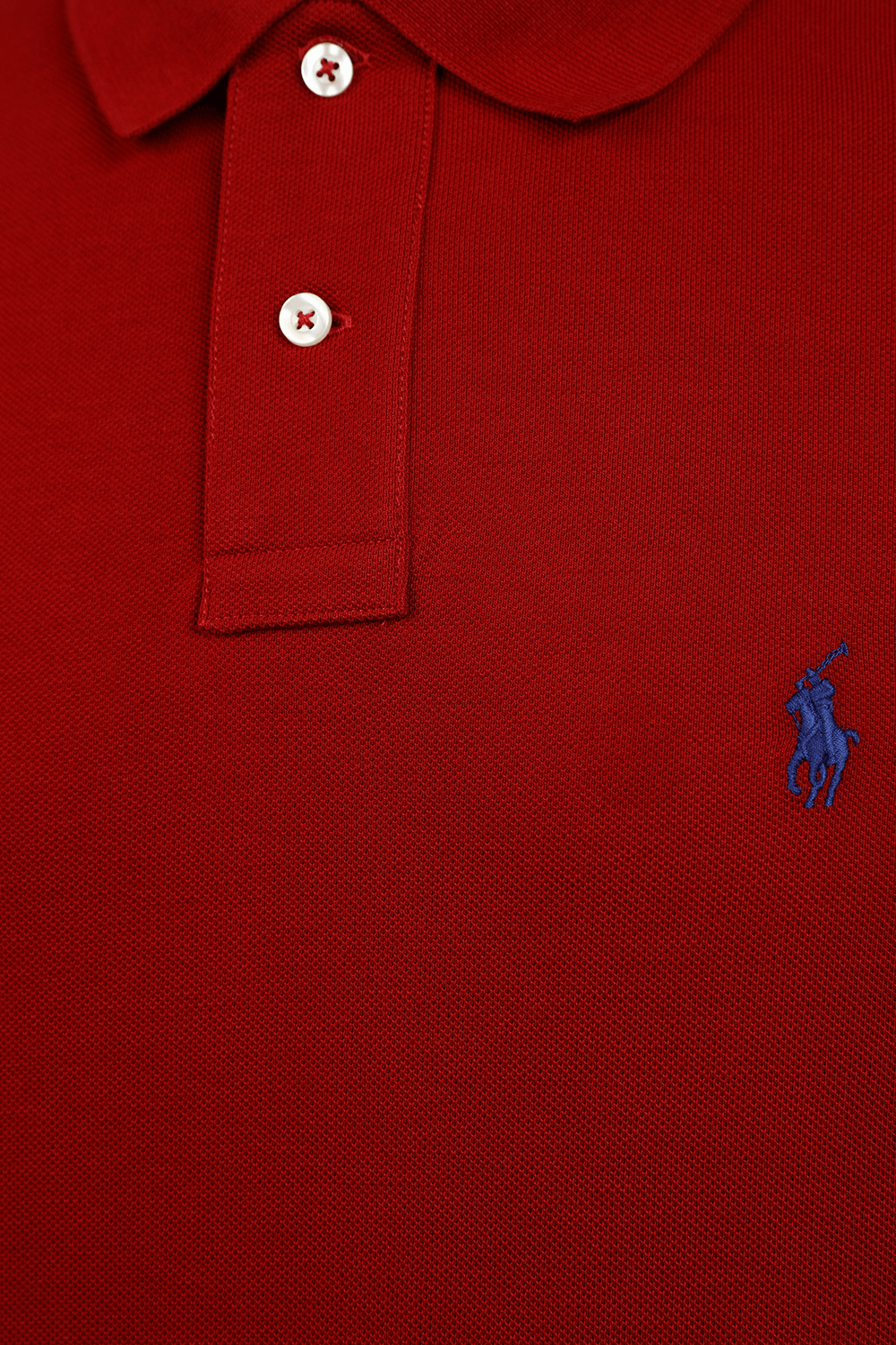 תמונה אחורית של חולצת פולו סלים עם לוגו רקום POLO RALPH LAUREN