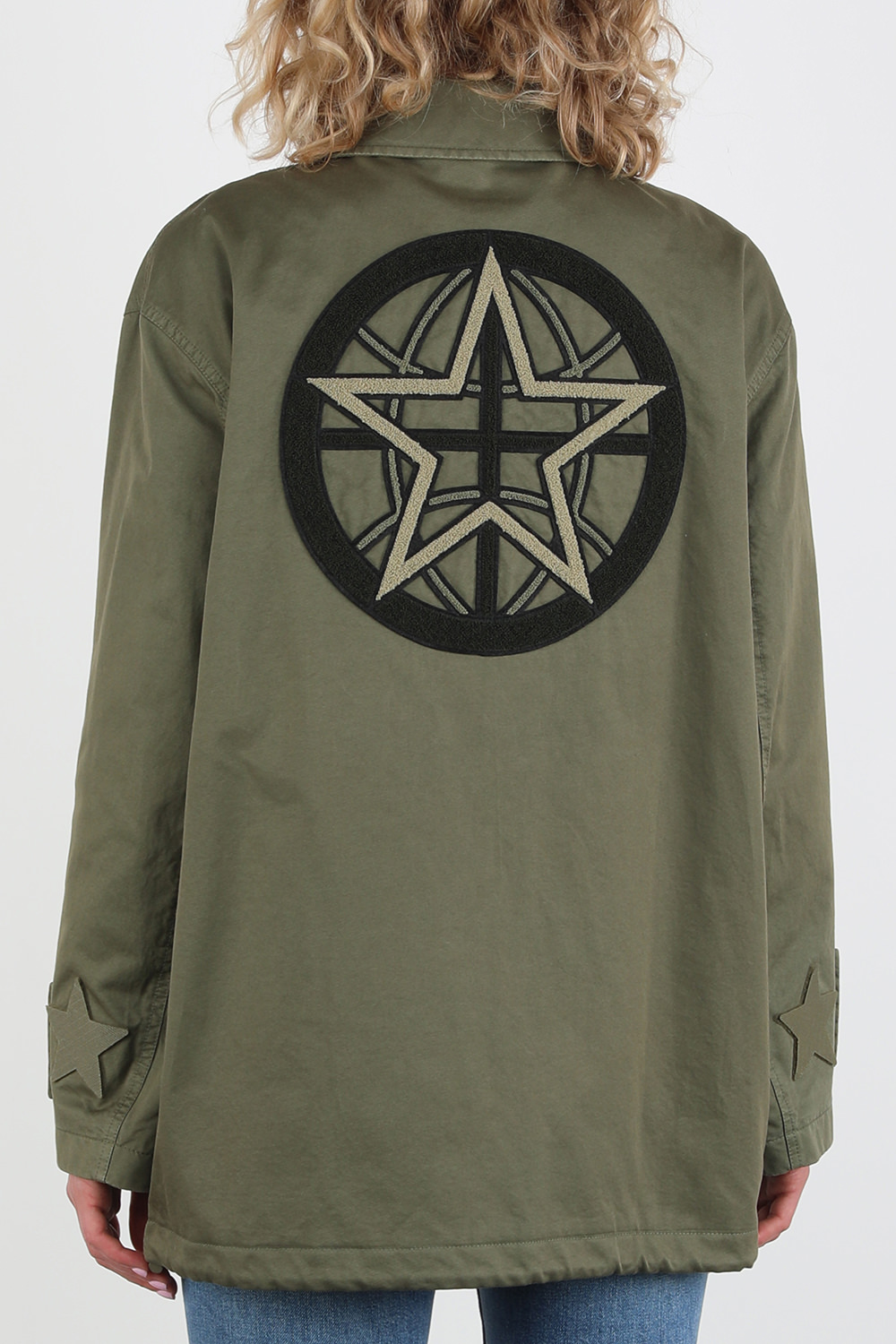 תמונת דוגמן אחורית של Military Logo Jacket in Green