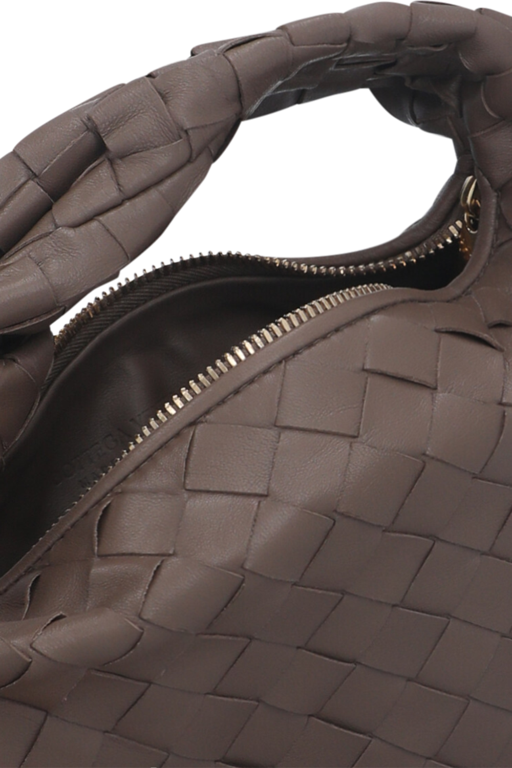 תמונת פנים של תיק ג`ודי מעור קלוע בגודל מיני BOTTEGA VENETA