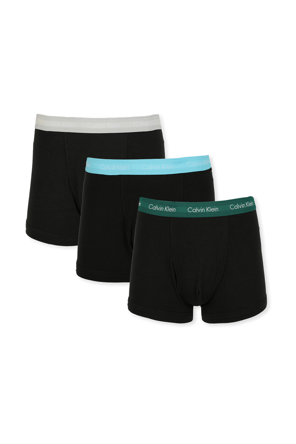 תמונה קידמית של 3pack Trunks With Logo Waistband in Black