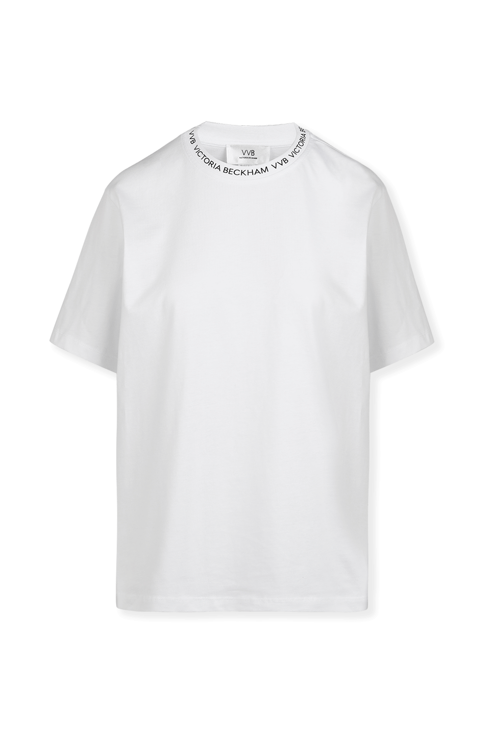 תמונה קידמית של Logo Rib T-Shirt in White VICTORIA BY VICTORIA BECKHAM