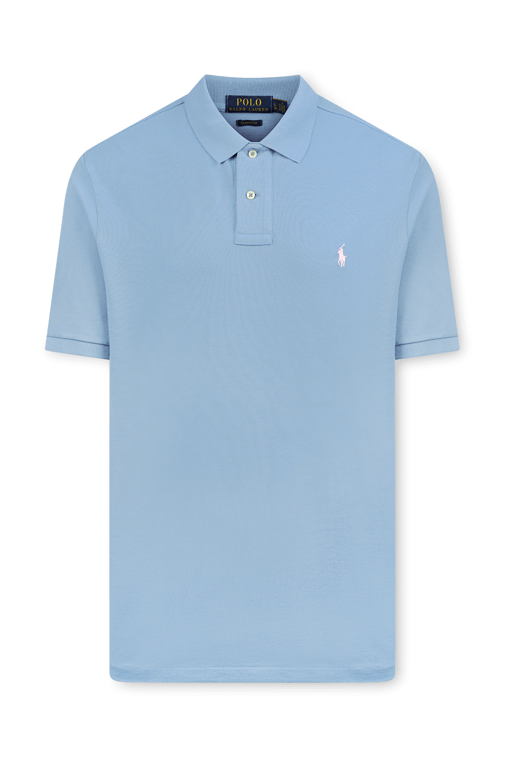 תמונה קידמית של חולצת פולו קצרה עם לוגו רקום POLO RALPH LAUREN