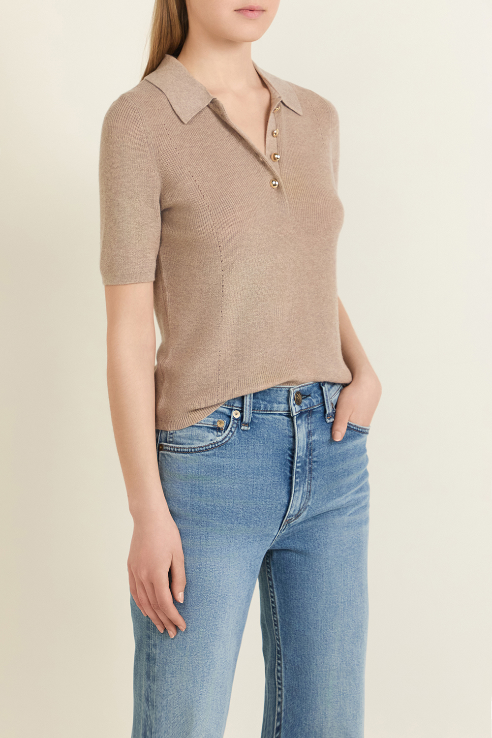 תמונת דוגמן קידמית של סריג פולו RAG & BONE