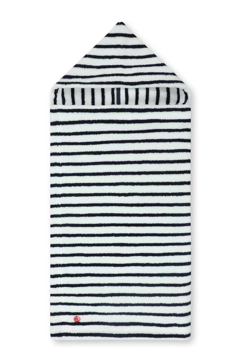 תמונה קידמית של מגבת פונצ`ו עם הדפס פסים PETIT BATEAU