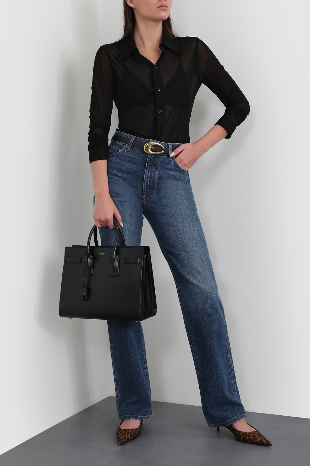 תמונת דוגמן קידמית של תיק נשיאה סמול SAINT LAURENT