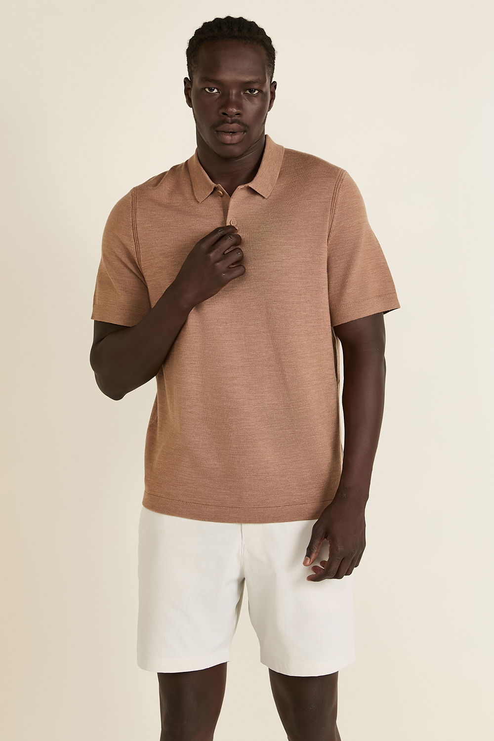 תמונת דוגמן קידמית של New Venture Short-Sleeve Knit Polo Shirt LULULEMON
