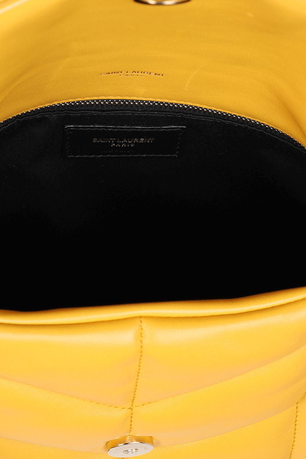 תמונת תקריב של Puffer Small Bag in Mustard Leather SAINT LAURENT