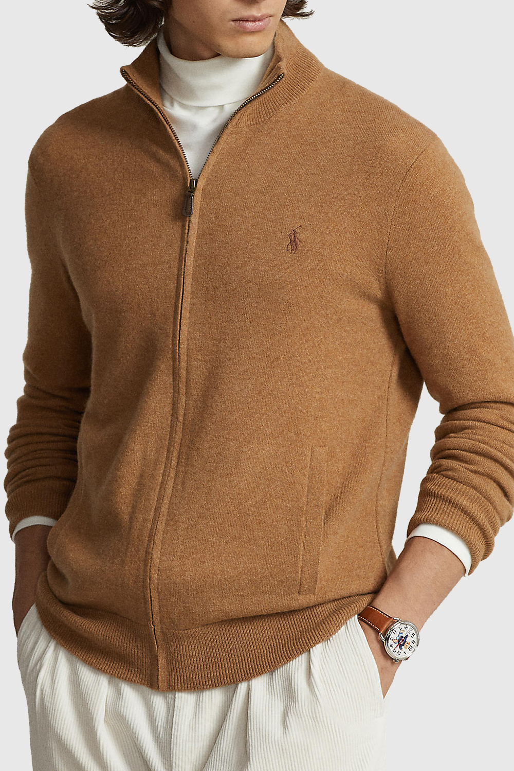 תמונת דוגמן קידמית של קרדיגן סריג מצמר POLO RALPH LAUREN