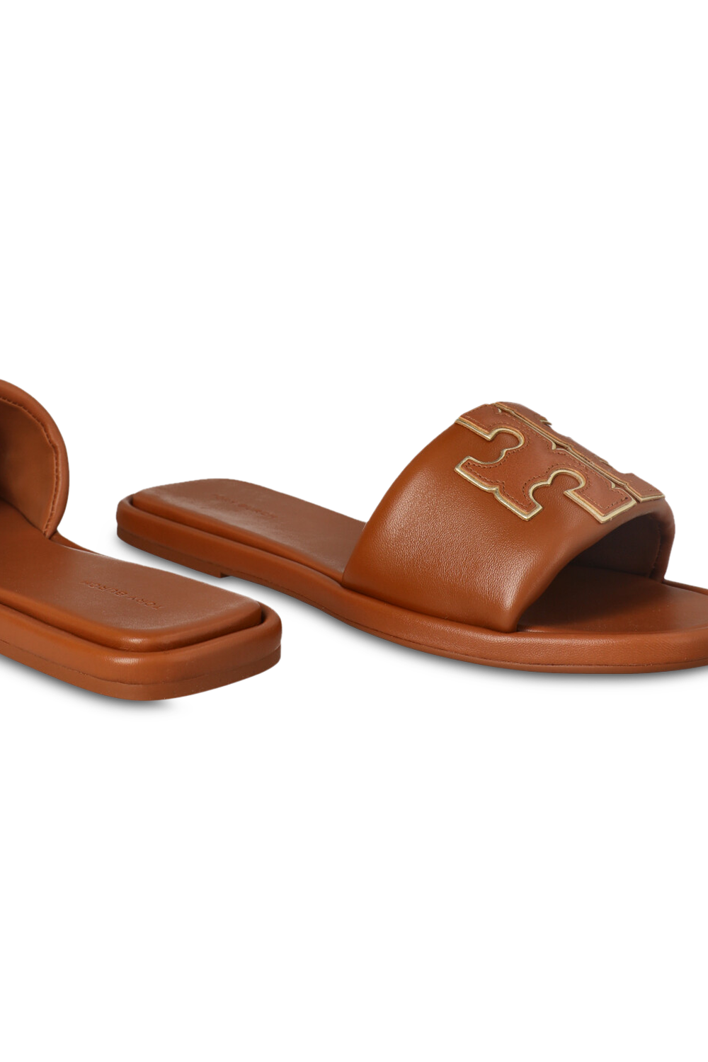 תמונת תקריב של כפכפי דאבל טי מעור TORY BURCH