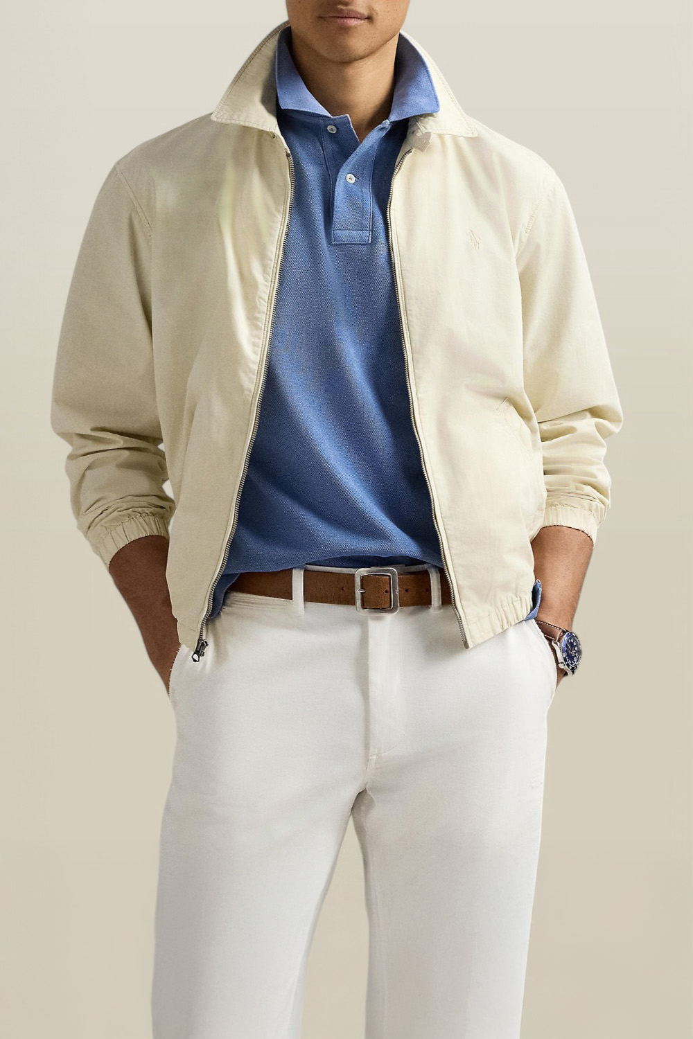תמונת דוגמן קידמית של ז'קט כותנה קל POLO RALPH LAUREN