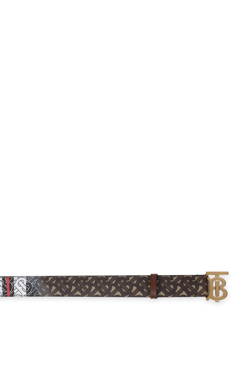 תמונת תקריב של Goldern Monogram Belt in Brown BURBERRY