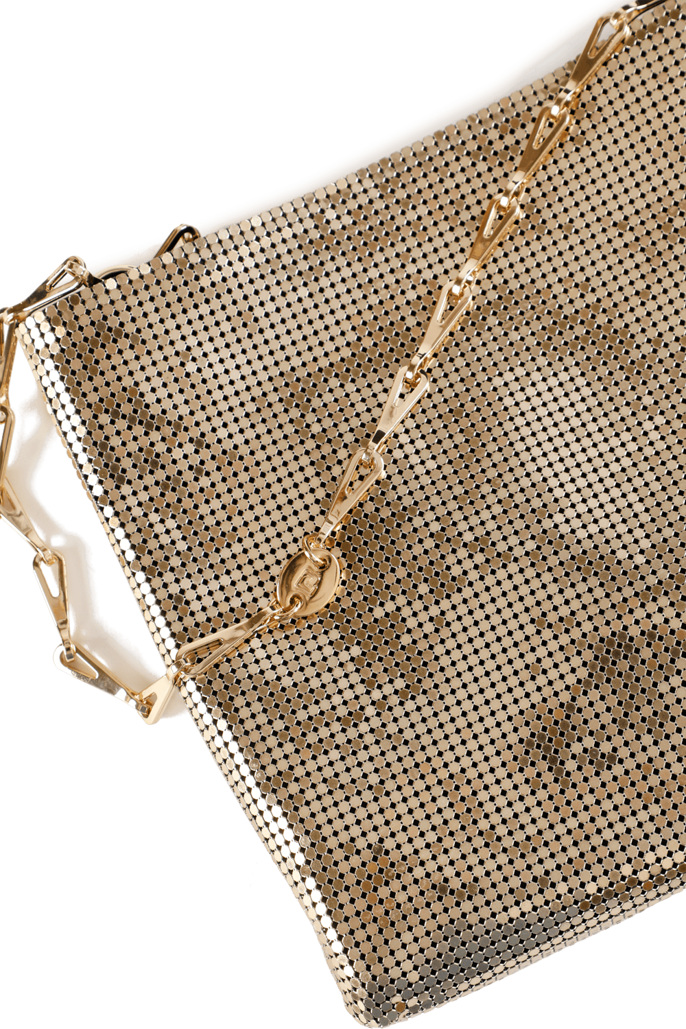 תמונת תקריב של Gold Pixel Shoulder Bag