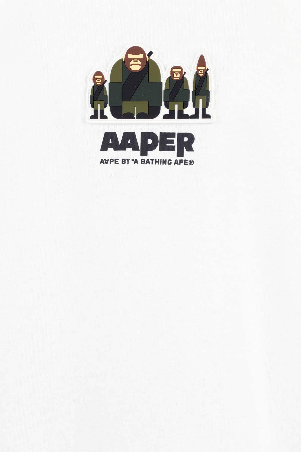 תמונת תקריב של We Are AAPER Tee in White AAPE