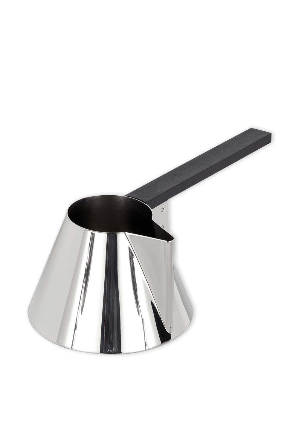 תמונה אחורית של קומקום כסוף עם ידית ארוכה TOM DIXON