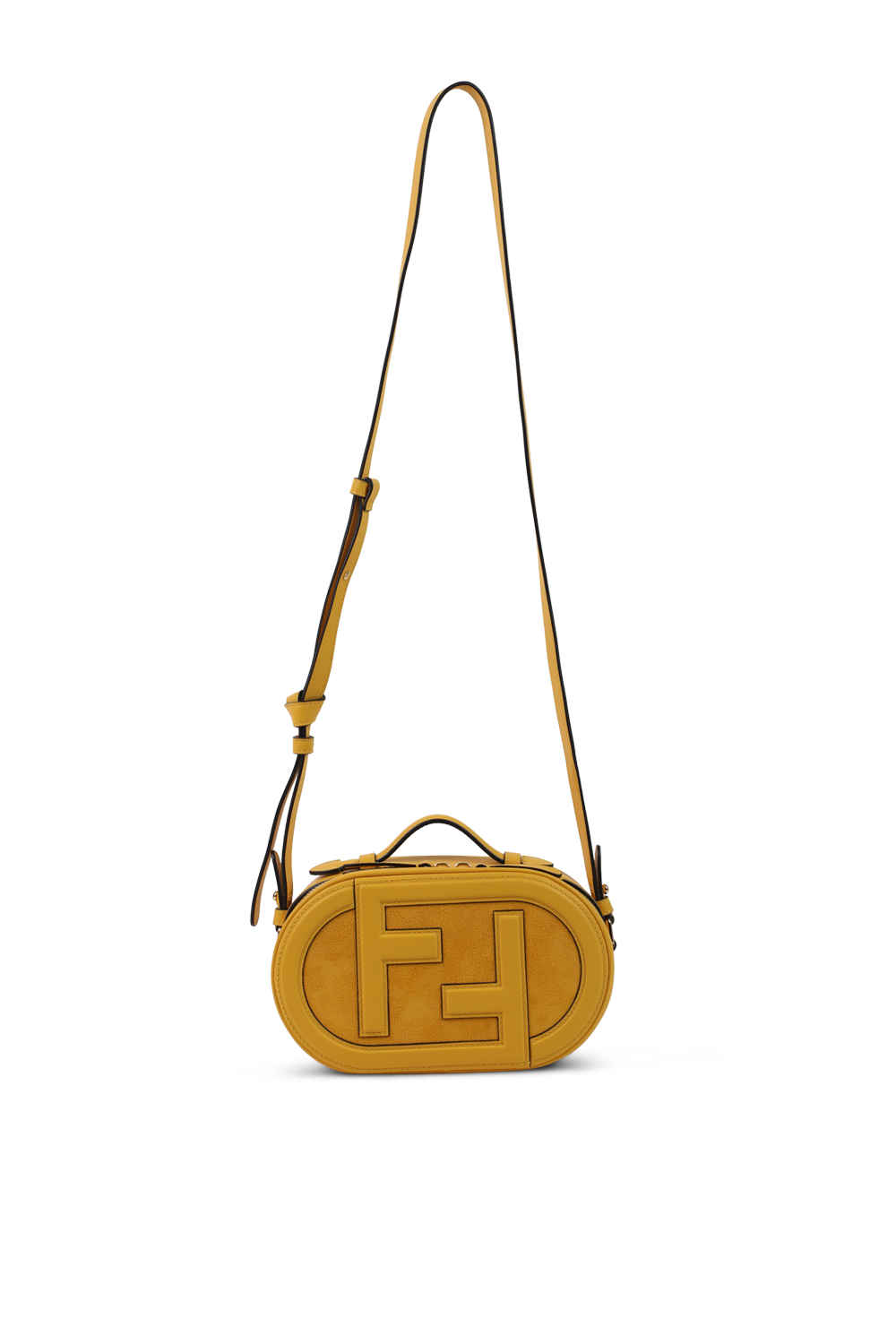 תמונה קידמית של תיק מיני קאמרה צהוב FENDI