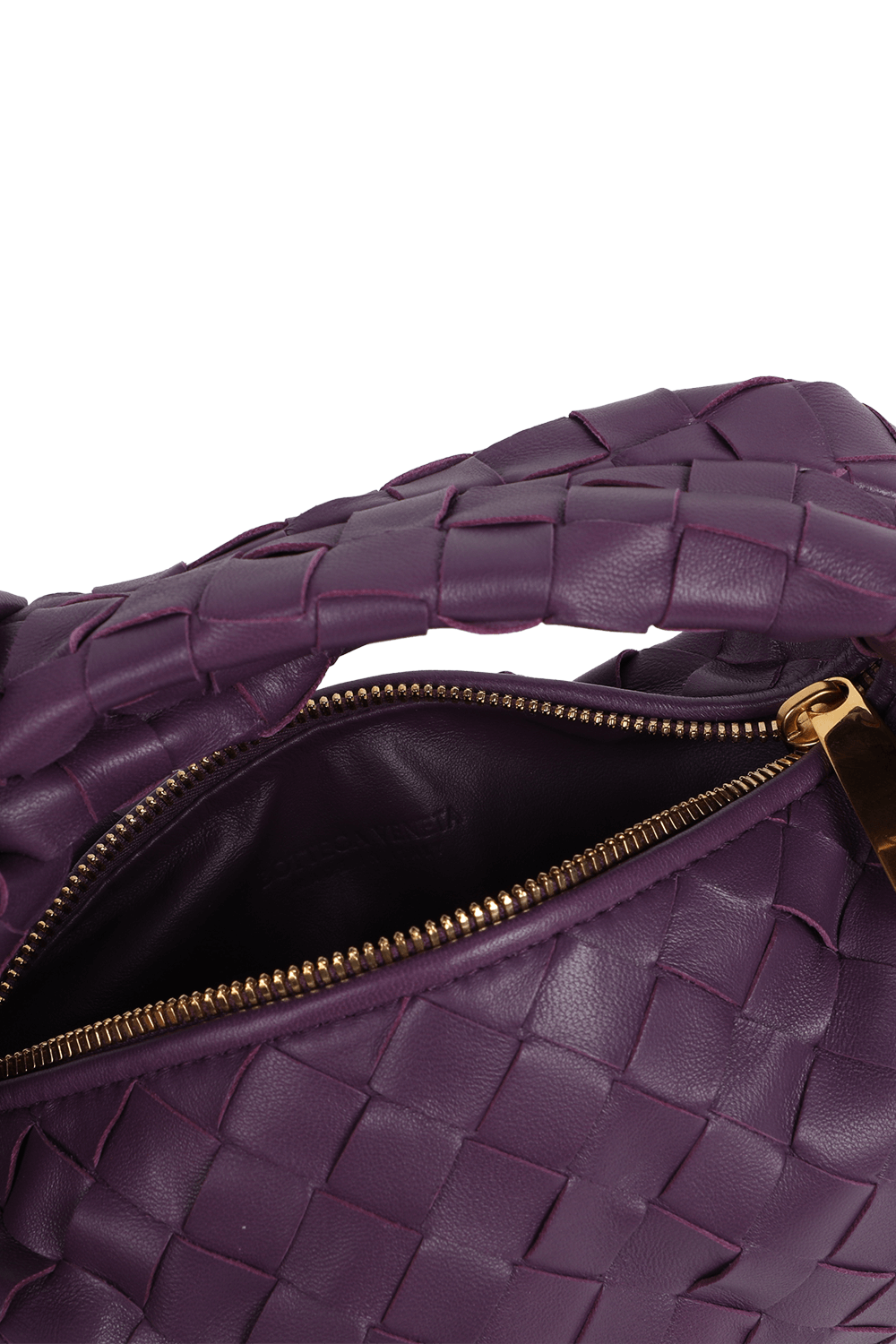 תמונת פנים של תיק ג'ודי בגודל מיני מעור קלוע BOTTEGA VENETA