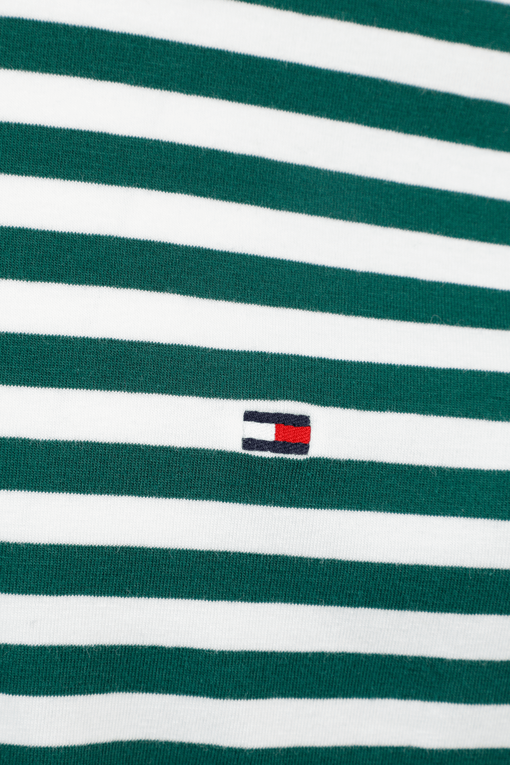 תמונה אחורית של Strip Slim Fit T-Shirt in Green ans White TOMMY HILFIGER