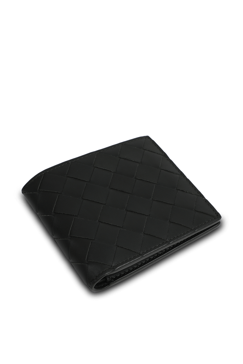 תמונת תקריב של ארנק מתקפל מעור קלוע BOTTEGA VENETA