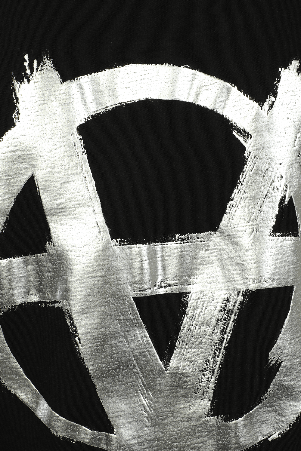תמונת תקריב של Double Anarchy Tshirt in Black VETEMENTS